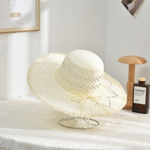 Nuevo <span class=keywords><strong>Sombrero</strong></span> de Paja Unisex de Ala Ancha Monocromático para Protección Solar, Ideal para la Playa y Vacaciones - Product Image 4