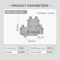 Connecteur de câblage à vis pour rail DIN, type UT, 2,5 mm, double niveau, 1000V, pour projets électriques