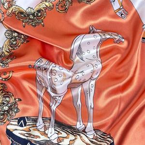 ผ้าพันคอโพลีเอสเตอร์ 100% ลายวอลนัทโบฮีเมียนแบบใหม่ ผ้าพันคอขนาดกว้าง 90 ซม. - Product Image 3