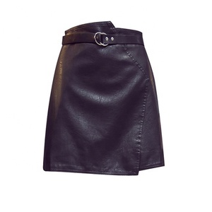 Contrast Color Polyester/Cotton Motorcycle Wear Women <b>Long</b> Sleeve Zipper Jacket 2 Piece Mini <b>Skirt</b> Set Eco-Friendly Breathable - Product Image 2