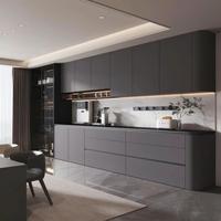 Buffet moderne de luxe à finition brillante avec éclairage LED pour salle à manger