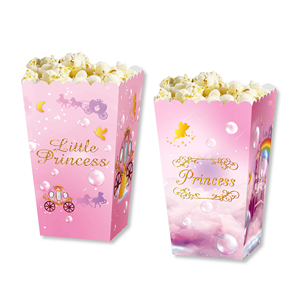 Xindeli BM004 Princess Theme Party Supplies Pink Carriage Castle Design Paper Box for Popcorn Chicken Packing