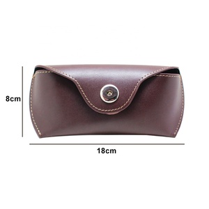 Luxury Real Leather Sunglasses Packaging Box Semi-Hard Genuine Leather Eyeglass Eye Wear <b>Case</b> Sun <b>Glasses</b> Pouch - Product Image 2