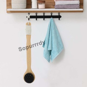 Brosse de bain à long manche avec logo personnalisé pour le nettoyage, design ergonomique, convient à tous les types de peau, brosse corporelle en forme de gommage dorsal - Product Image 6