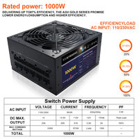 80 PLUS Gold ATX 1000W PSU PC Güç Kaynağı Ünitesi, Oyun Bilgisayarı Sunucusu için, 1 Yıl Garantili, %100 Test Edilmiş, Çalışır Durumda, Stokta Mevcut