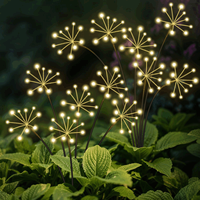Lampes solaires étanches pour l'extérieur, à piquer dans le sol, scintillantes, blanc chaud, alimentées par énergie solaire, décoration de festival, feux d'artifice LED