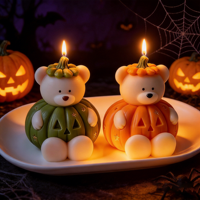 Offre Spéciale – Moule en Silicone 3D Souple Qualité Alimentaire pour Gâteau Citrouille Ours, Idéal pour Chocolat et Bougies DIY, Décoration de Fête d'Halloween