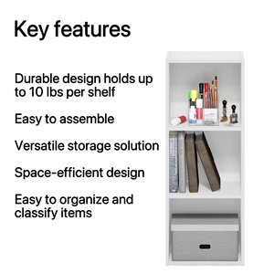 Estantería modular negra de 3 cubos para cubos de almacenamiento de tela | Sistema organizador de armario - Product Image 2