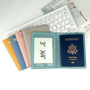 Cartera de Viaje Personalizada para Mujer y Hombre, Funda para Tarjetas de Crédito, Tarjetas de Embarque, Organizador de Documentos, Porta Pasaportes de Cuero PU - Product Image 4