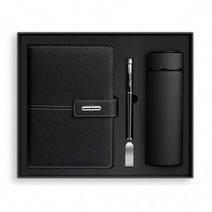 Wholesale Corporate Leather Notebook Gift Sets With Bottle Customizable Luxury A5 Diary <b>Note</b> <b>Book</b> Gift Box With Pen and USB - Product Image 3