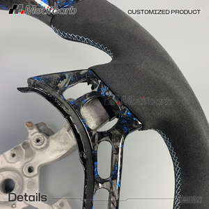 Volante de Fibra de Carbono Forjado Azul Personalizado para Nissan GT-R Premium Black Edition R35 2009-2016 con Pantalla LED Inteligente de RPM - Product Image 4