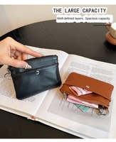 Dompet Kunci Kulit Asli Model Terbaru 2026 untuk Pria, Tempat Kunci Mobil dengan Kantong Resleting untuk Pria