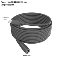 Vente en gros personnalisé 0.5/2/3/5/10 mètres PD 20V 100W USB C à DC 5521 prise femelle câble de charge de remplacement pour Starlink Mini