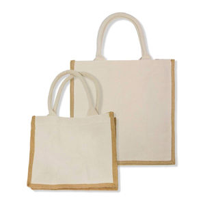 Print Gifts Packaging Shopping Supermarket Promotion <b>White</b> Yellow Splice Custom Printed Jute Market <b>Bag</b> - Product Image 1