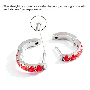 Nouvel Arrivage Boucles d'<span class=keywords><strong>oreilles</strong></span> créoles Huggie en Titane ASTM F136 G23, forme D, colorées, à tige plate, pour piercing implantable - Product Image 4