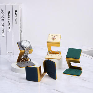 Soporte de exhibición de joyería en forma de Z de Jinsky, soporte colgante de exhibición de anillos Beige, estante de exhibición de joyería de <span class=keywords><strong>pie</strong></span> de Metal en diferentes colores - Product Image 3