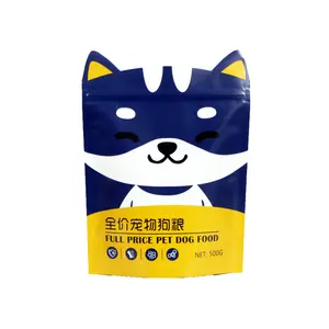 Custom 500g 1kg 15kg mylar bag bulk supplier stand up pouch customized pet food packaging bag with matt surface