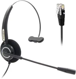 Call Center Headset RJ9 Plug Headset untuk AVAYA IP Telepon 1603 1608 1616 9610 9620 9630 9640 9650 Yealink Telepon