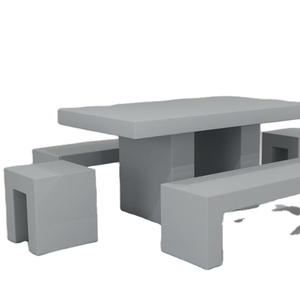 Tavolo e Panca in Cemento Stile Moderno per Esterni, Salotto, Sala <span class=keywords><strong>da</strong></span> Pranzo, Hotel, Scuola o Appartamento - Product Image 3