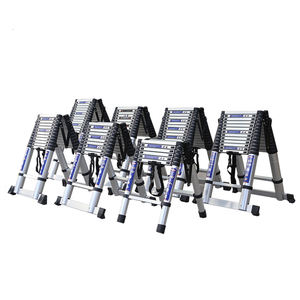 Échelle télescopique en alliage d'aluminium de style industriel, échelle télescopique à double face en forme de A - Product Image 6