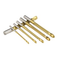 Lot de 6 forets hélicoïdaux HSS revêtus de titane de 3-8 mm pour la découpe ou la sculpture de rainures dans le bois