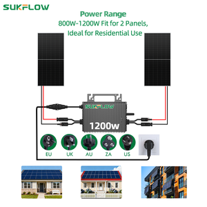 1200 Wát năng lượng mặt trời Micro biến tần 2 MPPT đầu vào IP67 không thấm nước duy nhất giai đoạn on-lưới năng lượng mặt trời biến tần hiệu quả 96.5% 3-năm bảo hành - Product Image 2