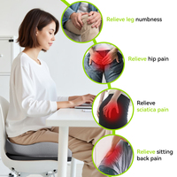 Fournisseur d'oreillers Coussin de siège de bureau en mousse à mémoire de forme épaisse et antidérapante Vente à chaud Oreillers de coussin de fesses respirants quatre saisons