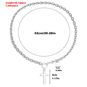 Joyería transfronteriza europea y americana, collar con colgante de nácar blanco con Cruz gruesa exagerada Punk para mujer - Product Image 5