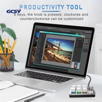Teclado Mecánico USB Mini Personalizable con 6 Teclas y 1 Perilla RGB para Macros y Juegos, Ideal para Photoshop