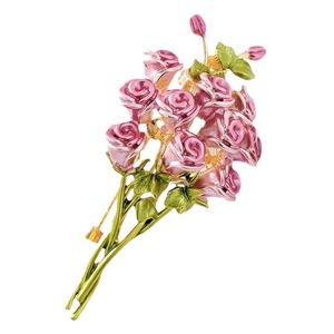 เข็มกลัดรูปช่อกุหลาบแดงดีไซน์ยอดนิยมปี 2026 ประดับด้วยคริสตัลคุณภาพสูงสำหรับเครื่องประดับแฟชั่นงานแต่งงานของผู้หญิง - Product Image 5