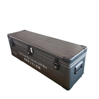 Boîte de rangement pliable robuste pour l'extérieur, certifiée IP67, 70L, en aluminium noir avec roulettes pivotantes pour la pêche, ODM