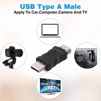 Nouvel adaptateur Firewire IEEE 1394 6 broches femelle vers USB 2.0 Type A mâle, adaptateur pour appareil photo, téléphone, lecteur MP3, PDA, noir