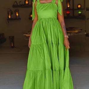 Nuevos Vestidos Halter de Verano para Mujer con Lazo Dulce, Cintura Alta y Gran Vuelo, a la Moda - Product Image 4