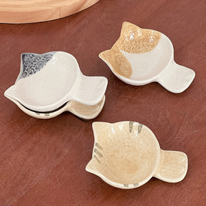 Di alta qualità Design bianco e Beige gatto carino grazioso piatto in ceramica porcellana piatto di immersione per la <span class=keywords><strong>cucina</strong></span> di gnocchi di pasta di Sushi - Product Image 3