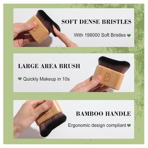 Set di pennelli da viaggio per applicazioni per il corpo del viso con setole sintetiche Ultra morbide BS-MALL 2 manici in bambù naturale per il trucco autoabbronzante