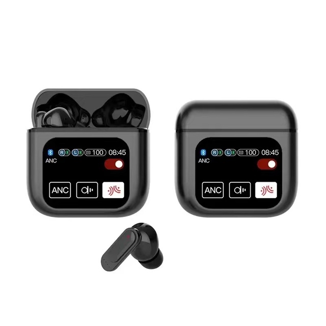 Bass Sound Wireless Earphones Bluetooth Stereo Headset with Smart UI Digital Display Premium Noise Cancelling TWS