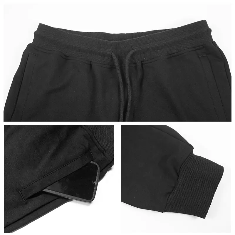 Wholesale Blank Sweatpants Quality Men's Sweatpants with Pockets Custom Logo Black Men's Jogging Sweatpants