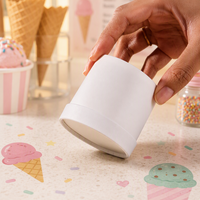 Contenants à crème glacée personnalisés avec logo, gobelets à crème glacée jetables écologiques biodégradables à simple paroi avec couvercle, gobelets en papier