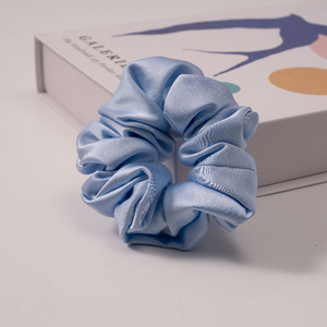 Handmade Pure Silk Hair <b>Scrunchies</b> with Exquisite Stitching Shiny Finish Gentle on Your Hair <b>Bath</b> Headbands - Product Image 6