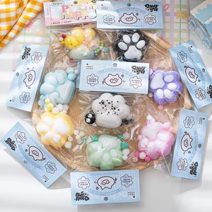 ของเล่นบีบ TPR รูปอุ้งเท้าแมว/อุ้งเท้าหมี แบบคืนตัวช้า ของขวัญตลกๆ สำหรับเด็ก  สามารถปรับแต่งการ์ดหัวได้ ขายส่ง - Product Image 4