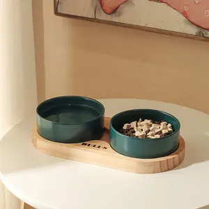Dropshipping Europe Bespoke wholesale custom 24oz animal luxury dog cat dish nordic pet bowl made of high-quality ceramic