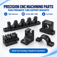 Support de tube pneumatique en nylon PA66 usiné CNC, pièces de précision pour l'industrie des semi-conducteurs