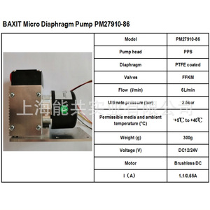 Pompe d'échantillonnage à diaphragme miniature Baxit PM27910-86 12/24V DC, pompe à vide pour l'échantillonnage de liquides et de gaz - Product Image 2