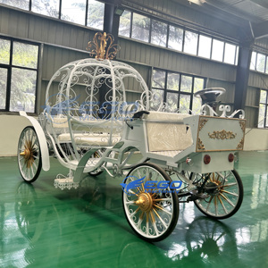 Multifunctional <b>White</b> Electric Cinderella <b>Pumpkin</b> Wedding Carriage Golden <b>Decoration</b> Customizable Metal Sightseeing Cart - Product Image 2