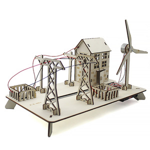 Modelo de Transmisión de Alta Tensión para Generación de Energía Eólica, Experimento Científico para Estudiantes, Tecnología DIY, Pequeña Producción Científica, <span class=keywords><strong>Madera</strong></span> - Product Image 1