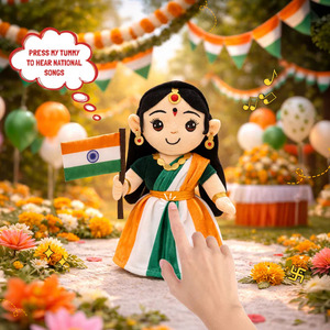 Juguete de Peluche Musical Bharat Mata de 30 cm, Muñeco Suave con Mantras para Niños, Tela Resistente y Segura, Inspirado en la Patria y la Cultura - Product Image 5