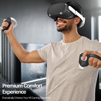Ensemble Sept Pièces Compatible avec Meta Quest 2, Étui de Protection en Silicone et Couvre-Poignée avec Cache-Visage, Accessoires de Jeu