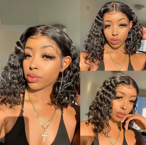 Perruques Deep Wave <span class=keywords><strong>cheveux</strong></span> humains, perruque à fermeture courte perruque de <span class=keywords><strong>cheveux</strong></span> humains brésilienne Bob Lace Front perruque de <span class=keywords><strong>cheveux</strong></span> humains perruque courte pour les femmes noires - Product Image 5
