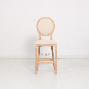 Chaises hautes <span class=keywords><strong>de</strong></span> comptoir en bois massif à dossier rond style <span class=keywords><strong>Louis</strong></span> <span class=keywords><strong>de</strong></span> luxe <span class=keywords><strong>de</strong></span> haute qualité Tabourets <span class=keywords><strong>de</strong></span> <span class=keywords><strong>bar</strong></span> pour la cuisine, le restaurant et le mariage - Product Image 6
