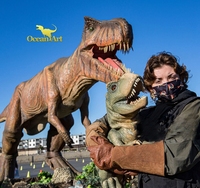 Animatronic dinozorlar tema parkı yaşam boyutu Animatronic dinozor modeli gerçek robotik dinozor